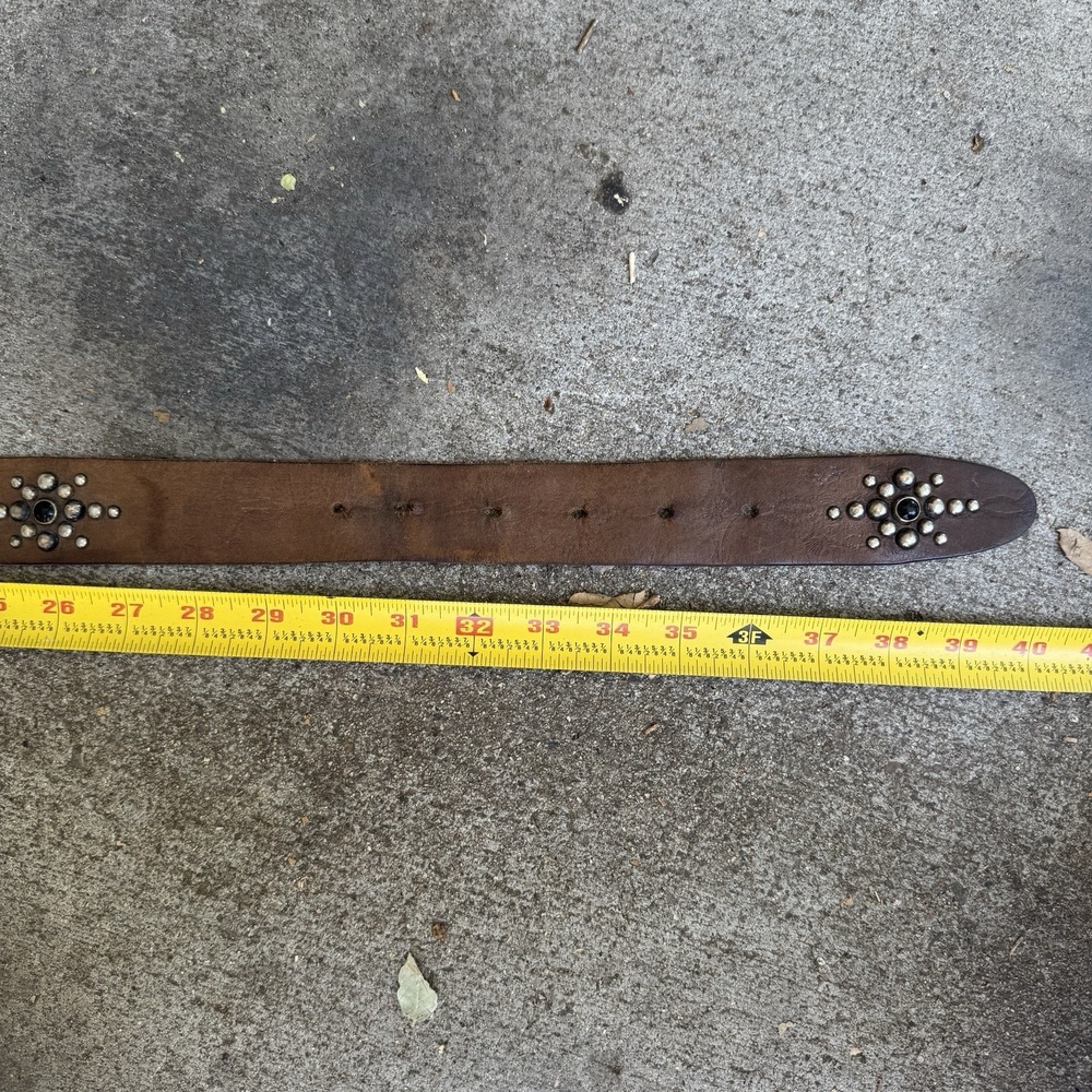 Brown Old Stud Handmade ASPEN Studded Belt Vintage Style Studded Rockabilly - Picture 6 of 7